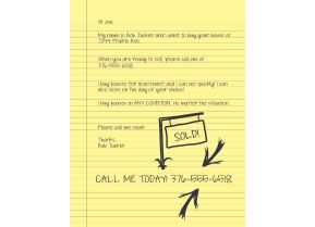 Yellow Notebook Letter - Black & White